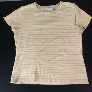 Orange, yellow and white ribbed texture shirt